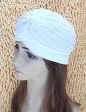 Load image into Gallery viewer, 1pcs Women India Caps Retro Headband Hijab Muslim Turban All-match Solid Pleated Headwear Vintage Beanies Hat 2016 New Cheap Hot