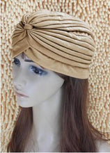 Load image into Gallery viewer, 1pcs Women India Caps Retro Headband Hijab Muslim Turban All-match Solid Pleated Headwear Vintage Beanies Hat 2016 New Cheap Hot