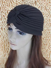 Load image into Gallery viewer, 1pcs Women India Caps Retro Headband Hijab Muslim Turban All-match Solid Pleated Headwear Vintage Beanies Hat 2016 New Cheap Hot