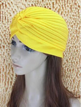 Load image into Gallery viewer, 1pcs Women India Caps Retro Headband Hijab Muslim Turban All-match Solid Pleated Headwear Vintage Beanies Hat 2016 New Cheap Hot