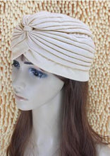 Load image into Gallery viewer, 1pcs Women India Caps Retro Headband Hijab Muslim Turban All-match Solid Pleated Headwear Vintage Beanies Hat 2016 New Cheap Hot