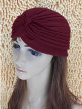 Load image into Gallery viewer, 1pcs Women India Caps Retro Headband Hijab Muslim Turban All-match Solid Pleated Headwear Vintage Beanies Hat 2016 New Cheap Hot