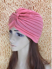 Load image into Gallery viewer, 1pcs Women India Caps Retro Headband Hijab Muslim Turban All-match Solid Pleated Headwear Vintage Beanies Hat 2016 New Cheap Hot