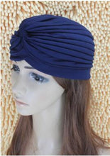 Load image into Gallery viewer, 1pcs Women India Caps Retro Headband Hijab Muslim Turban All-match Solid Pleated Headwear Vintage Beanies Hat 2016 New Cheap Hot