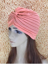 Load image into Gallery viewer, 1pcs Women India Caps Retro Headband Hijab Muslim Turban All-match Solid Pleated Headwear Vintage Beanies Hat 2016 New Cheap Hot