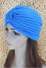 Load image into Gallery viewer, 1pcs Women India Caps Retro Headband Hijab Muslim Turban All-match Solid Pleated Headwear Vintage Beanies Hat 2016 New Cheap Hot