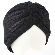 Load image into Gallery viewer, Aproms Women Bling Silver Gold Knot Twist Turban Headbands Cap Autumn Winter Warm Headwear Casual Streetwear Female Indian Hats