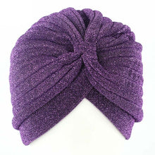 Load image into Gallery viewer, Aproms Women Bling Silver Gold Knot Twist Turban Headbands Cap Autumn Winter Warm Headwear Casual Streetwear Female Indian Hats