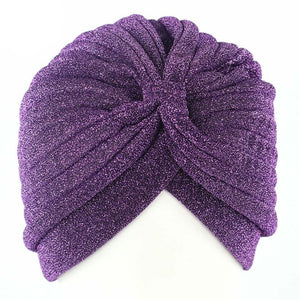 Aproms Women Bling Silver Gold Knot Twist Turban Headbands Cap Autumn Winter Warm Headwear Casual Streetwear Female Indian Hats