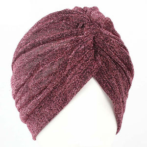 Aproms Women Bling Silver Gold Knot Twist Turban Headbands Cap Autumn Winter Warm Headwear Casual Streetwear Female Indian Hats