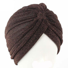 Load image into Gallery viewer, Aproms Women Bling Silver Gold Knot Twist Turban Headbands Cap Autumn Winter Warm Headwear Casual Streetwear Female Indian Hats