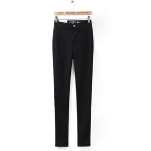Women's jeans Slim tight thin and high elastic waist jeans feet jeans with high waist Retro autumn and winter Tight pants XL
