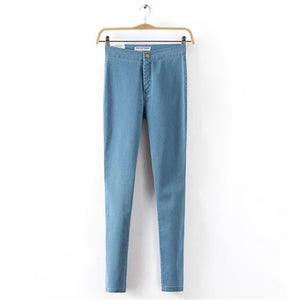 Women's jeans Slim tight thin and high elastic waist jeans feet jeans with high waist Retro autumn and winter Tight pants XL