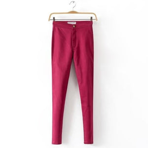 Women's jeans Slim tight thin and high elastic waist jeans feet jeans with high waist Retro autumn and winter Tight pants XL
