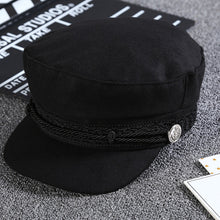 Load image into Gallery viewer, New Arrival Black Lace Embroidery Captain Hat Casual Rope Flat Cap Women Clothing Accessories Autumn Winter Cool Girls Beret Hat