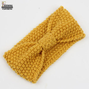 FEITONG 2017 hair accessories Fashion Winter Warm Women Bowtie Crochet Braided Knit Wool Hat Cap Headband For Women Hair Band