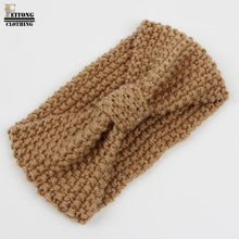 Load image into Gallery viewer, FEITONG 2017 hair accessories Fashion Winter Warm Women Bowtie Crochet Braided Knit Wool Hat Cap Headband For Women Hair Band