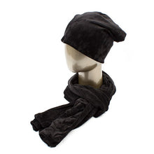 Load image into Gallery viewer, Geebro 2PCS Women&#39;s Beanies Hat and Scarf Winter Casual Warm Velvet Scarf For Women Ladies 100% Polyester Scarves and Hats DQ090