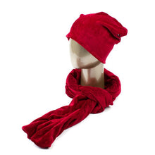 Load image into Gallery viewer, Geebro 2PCS Women&#39;s Beanies Hat and Scarf Winter Casual Warm Velvet Scarf For Women Ladies 100% Polyester Scarves and Hats DQ090