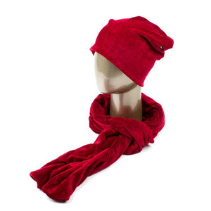 Geebro 2PCS Women's Beanies Hat and Scarf Winter Casual Warm Velvet Scarf For Women Ladies 100% Polyester Scarves and Hats DQ090