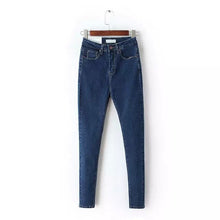 Load image into Gallery viewer, 2018 Vintage Mom Fit High Waist Jeans Elastic Femme Women Washed Blue Denim Skinny Jeans Classic Pencil Pants C3553