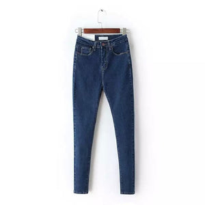 2018 Vintage Mom Fit High Waist Jeans Elastic Femme Women Washed Blue Denim Skinny Jeans Classic Pencil Pants C3553