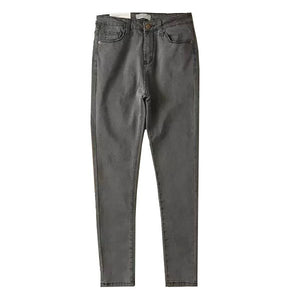 2018 Vintage Mom Fit High Waist Jeans Elastic Femme Women Washed Blue Denim Skinny Jeans Classic Pencil Pants C3553