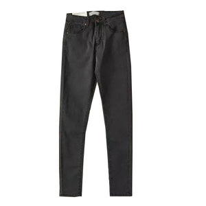 2018 Vintage Mom Fit High Waist Jeans Elastic Femme Women Washed Blue Denim Skinny Jeans Classic Pencil Pants C3553