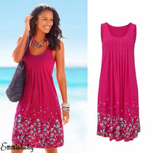 Load image into Gallery viewer, 2018 Women Summer Boho Short Dress Loose Evening Party Dresses Plus Size Beach Sundress