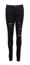 Load image into Gallery viewer, Fashion Women Stretch Faded Ripped Jeans Destroyed Vintage Black White Slim Fit Skinny Denim Jeans Ladies Hole Pencil Pants