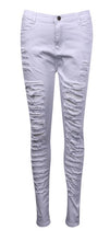 Load image into Gallery viewer, Fashion Women Stretch Faded Ripped Jeans Destroyed Vintage Black White Slim Fit Skinny Denim Jeans Ladies Hole Pencil Pants