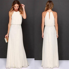 Load image into Gallery viewer, 2018 Summer Dress Sleeveless Halter Sexy Pleated Dress Robe Longue Femme Long Slim Dresses Casual Loose Chiffon Dress For Female