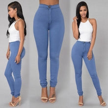 Load image into Gallery viewer, NEW Solid Wash Skinny Jeans Woman High Waist winter Denim Pants Plus 2018 Push Up Trousers Bodycon warm Pencil Pants Female **