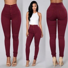 Load image into Gallery viewer, NEW Solid Wash Skinny Jeans Woman High Waist winter Denim Pants Plus 2018 Push Up Trousers Bodycon warm Pencil Pants Female **