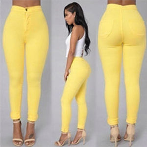 NEW Solid Wash Skinny Jeans Woman High Waist winter Denim Pants Plus 2018 Push Up Trousers Bodycon warm Pencil Pants Female **