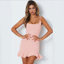 Load image into Gallery viewer, Sexy Women Summer Dress Sleeveless Plus Size O-neck Dress Vestidos Verano 2018 Black Sling Dresses Bodycon Ruffles Mini Dress