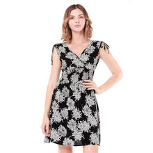 Load image into Gallery viewer, 2018 Summer Dress Women Sexy Fashion tassel Female dress Flower printed V collar sleeveless Hight waist mini dress vestidos