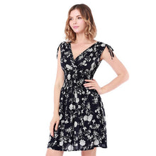 Load image into Gallery viewer, 2018 Summer Dress Women Sexy Fashion tassel Female dress Flower printed V collar sleeveless Hight waist mini dress vestidos
