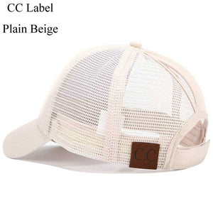 CC Glitter Ponytail Baseball Cap Dad Hat Snapback Messy Bun Trucker Hats Women Summer Casual Sun Sports Hip Hop Caps Adjustable