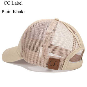 CC Glitter Ponytail Baseball Cap Dad Hat Snapback Messy Bun Trucker Hats Women Summer Casual Sun Sports Hip Hop Caps Adjustable