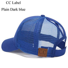 Load image into Gallery viewer, CC Glitter Ponytail Baseball Cap Dad Hat Snapback Messy Bun Trucker Hats Women Summer Casual Sun Sports Hip Hop Caps Adjustable