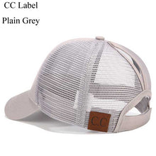 Load image into Gallery viewer, CC Glitter Ponytail Baseball Cap Dad Hat Snapback Messy Bun Trucker Hats Women Summer Casual Sun Sports Hip Hop Caps Adjustable