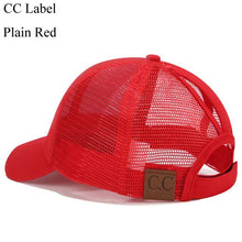 Load image into Gallery viewer, CC Glitter Ponytail Baseball Cap Dad Hat Snapback Messy Bun Trucker Hats Women Summer Casual Sun Sports Hip Hop Caps Adjustable
