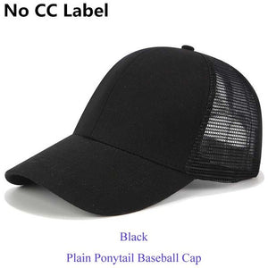 CC Glitter Ponytail Baseball Cap Dad Hat Snapback Messy Bun Trucker Hats Women Summer Casual Sun Sports Hip Hop Caps Adjustable