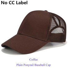 Load image into Gallery viewer, CC Glitter Ponytail Baseball Cap Dad Hat Snapback Messy Bun Trucker Hats Women Summer Casual Sun Sports Hip Hop Caps Adjustable