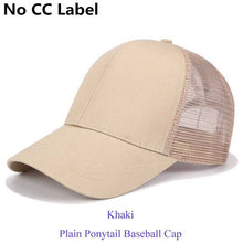 Load image into Gallery viewer, CC Glitter Ponytail Baseball Cap Dad Hat Snapback Messy Bun Trucker Hats Women Summer Casual Sun Sports Hip Hop Caps Adjustable