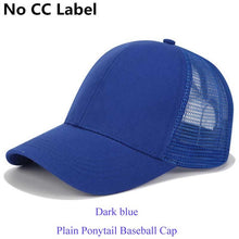 Load image into Gallery viewer, CC Glitter Ponytail Baseball Cap Dad Hat Snapback Messy Bun Trucker Hats Women Summer Casual Sun Sports Hip Hop Caps Adjustable