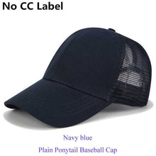 Load image into Gallery viewer, CC Glitter Ponytail Baseball Cap Dad Hat Snapback Messy Bun Trucker Hats Women Summer Casual Sun Sports Hip Hop Caps Adjustable