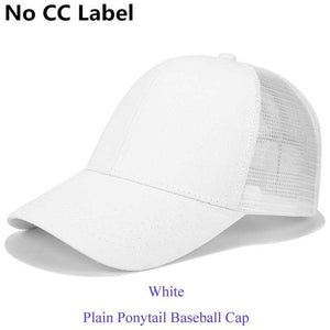 CC Glitter Ponytail Baseball Cap Dad Hat Snapback Messy Bun Trucker Hats Women Summer Casual Sun Sports Hip Hop Caps Adjustable