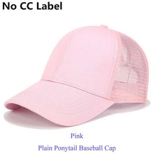 Load image into Gallery viewer, CC Glitter Ponytail Baseball Cap Dad Hat Snapback Messy Bun Trucker Hats Women Summer Casual Sun Sports Hip Hop Caps Adjustable